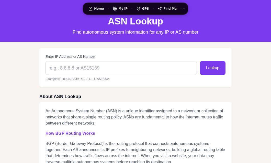 Look up which network an IP belongs to with the ASN tool