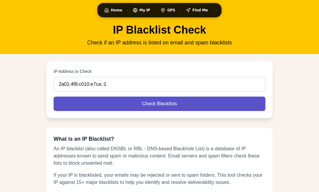 Check your IP against the major blocklists in one pass