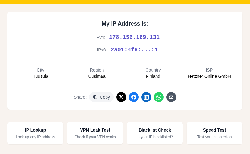 Incognito or not, this is the IP every site sees