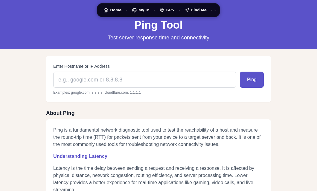 Start with a ping: it splits the problem in half