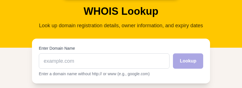 Check what your own domain exposes with a WHOIS lookup