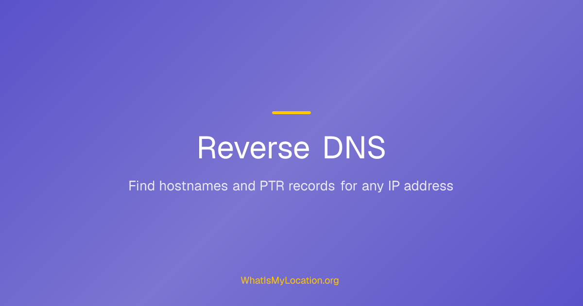 Reverse DNS Lookup — Find Hostnames for Any IP Address | What Is My ...